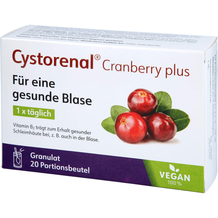 QUIRIS Cystorenal Cranberry plus Pulver für eine gesunde und starke Blase, mit Kürbiskernextrakt, Vitamin B2 und C, 20 St. Beutel