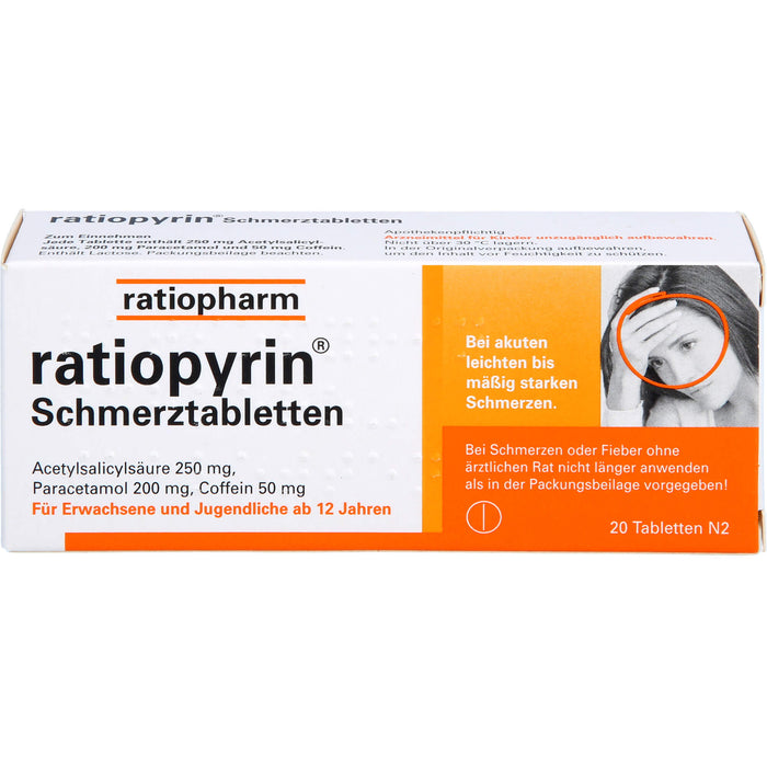 ratiopyrin Schmerztabletten, 20 pc Tablettes