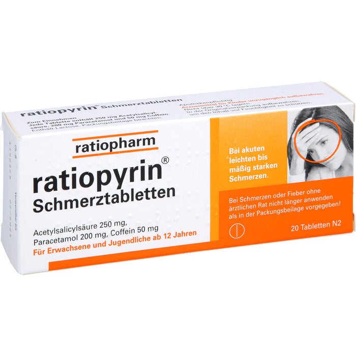 ratiopyrin Schmerztabletten, 20 pc Tablettes