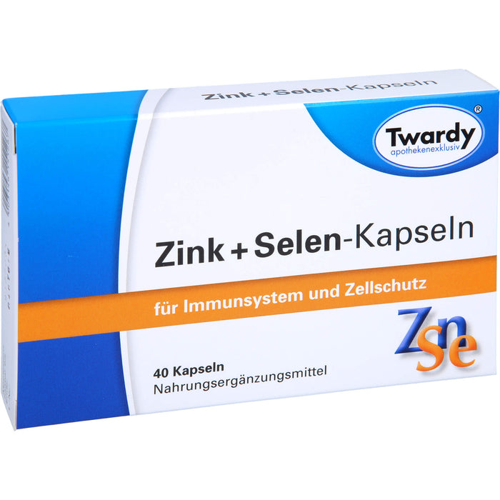 Twardy Zink + Selen-Kapseln für Immunsystem und Zellschutz, 40 pc Capsules