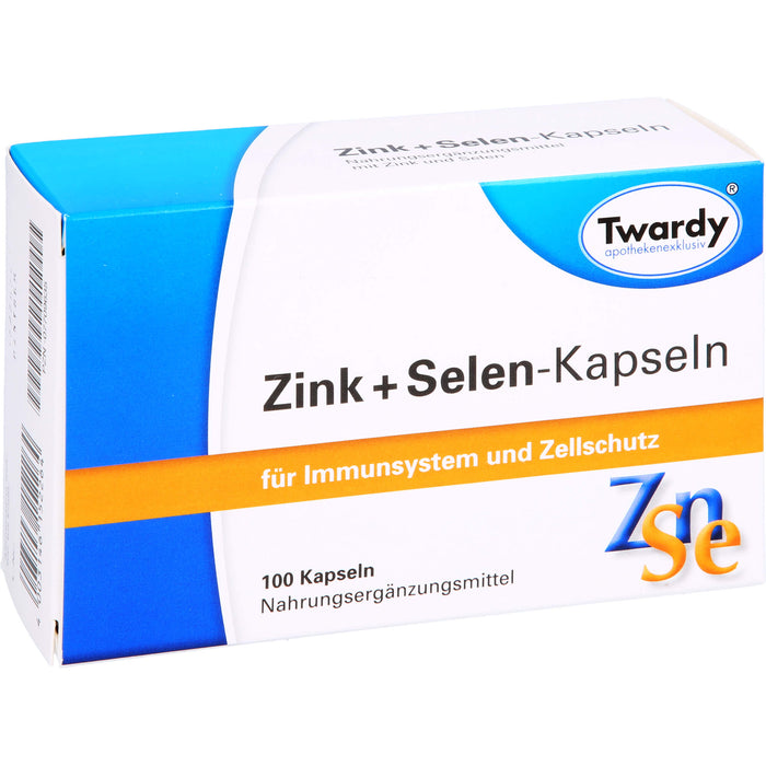 Twardy Zink + Selen-Kapseln für Immunsystem und Zellschutz, 100 St. Kapseln