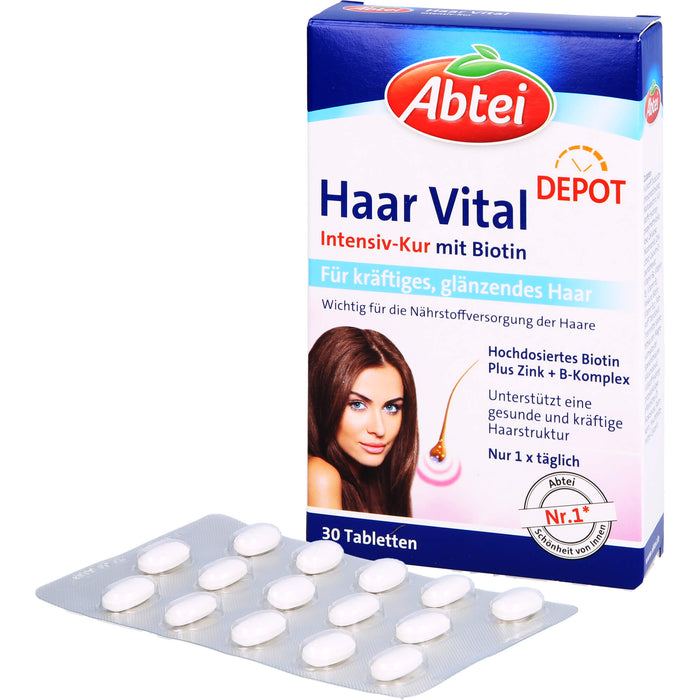 Abtei Haar Vital Intensiv-Kur mit Biotin Tabletten, 30 St. Tabletten