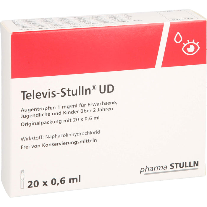 Televis-Stulln UD Augentropfen, 20 pc Pipettes à dose unique