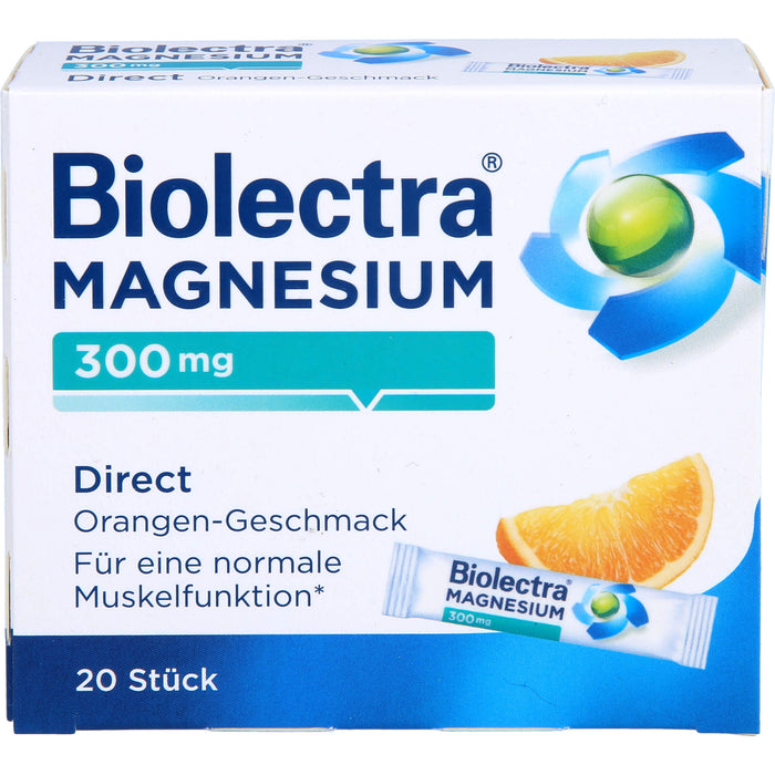 Biolectra Magnesium 300 mg direct Orangengeschmack Pellets in Sticks , 20 pcs. Sachets