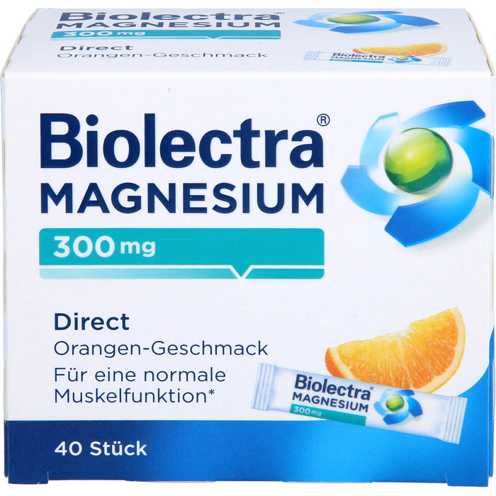 Biolectra Magnesium 300 mg direct Orangengeschmack Pellets in Sticks , 40 pc Sachets