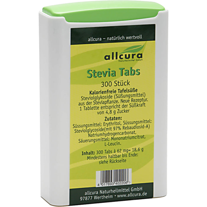 Allcura Stevia Tabs, 300 pc Tablettes