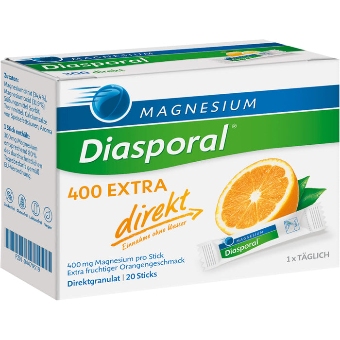 Magnesium-Diasporal 400 extra direkt Direktgranulat Sticks, 20 pc Sachets