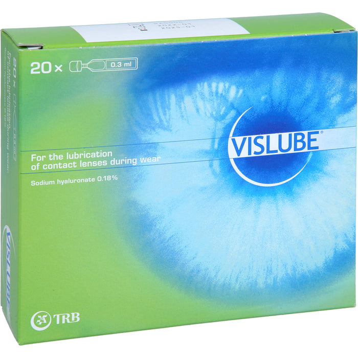 VISLUBE Augentropfen mit Hyaluronsäure zur optimalen Benetzung von harten und weichen Kontaktlinsen, 20 pc Pipettes à dose unique