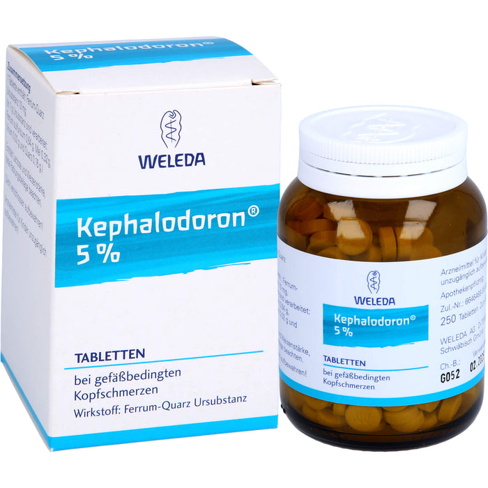 WELEDA Kephalodoron 5% Tabletten bei gefäßbedingten Kopfschmerzen, 250 pcs. Tablets