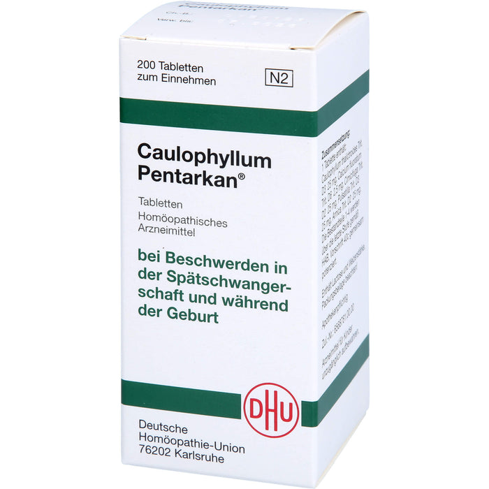 DHU Caulophyllum Pentarkan Tabletten bei Beschwerden in der Spätschwangerschaft und während der Geburt, 200 pc Tablettes