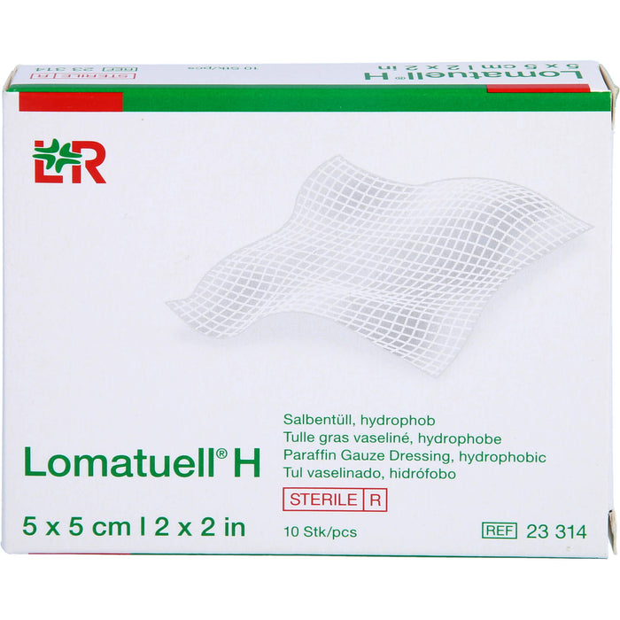 Lomatuell H 5 cm x 5 cm steril Salbentüll, hydrophob, 10 pc pansement