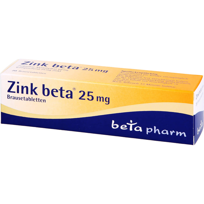 Zink beta 25 mg Brausetabletten, 100 pc Tablettes