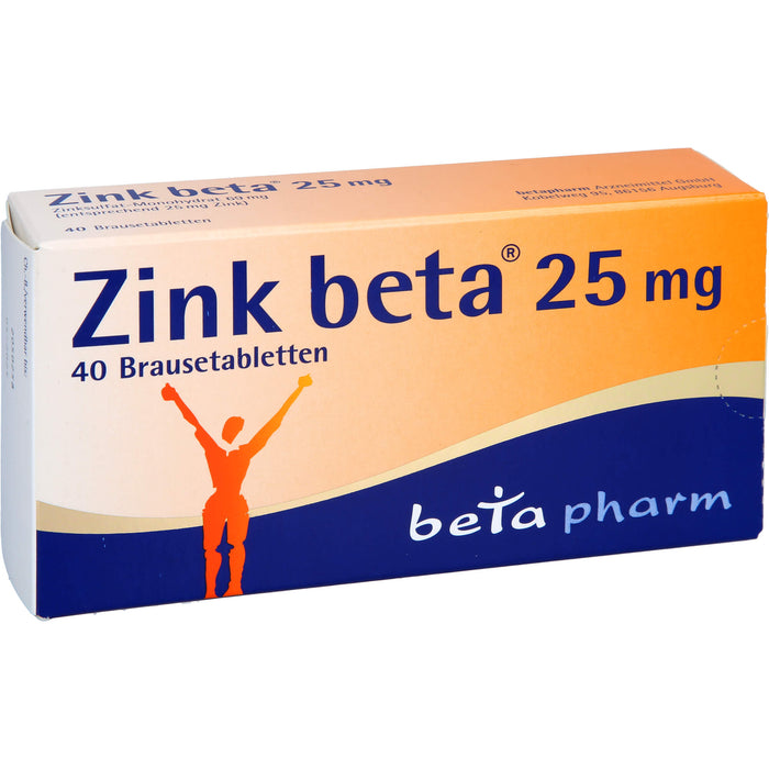 Zink beta 25 mg Brausetabletten, 40 pc Tablettes