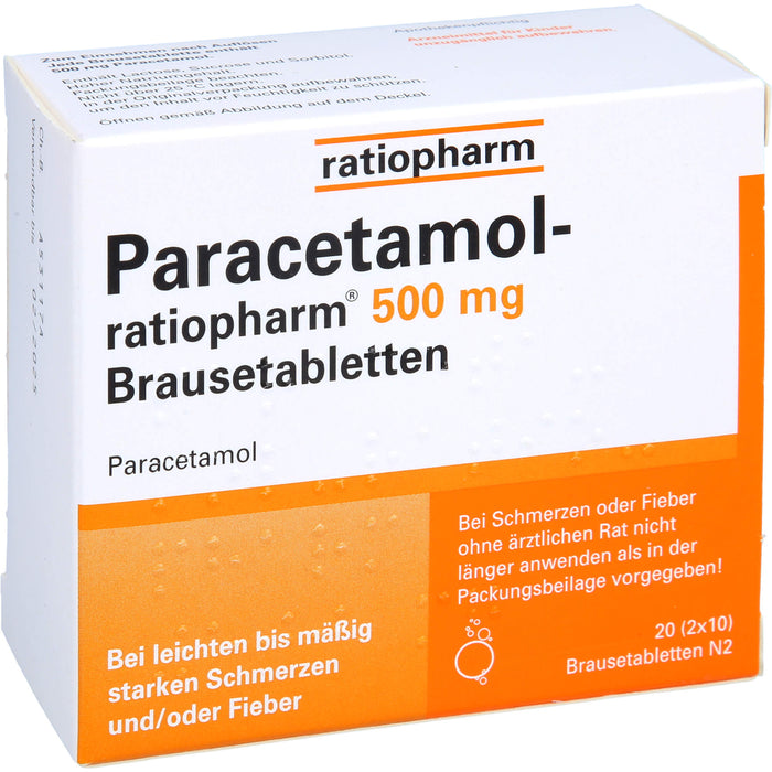 Paracetamol-ratiopharm 500 mg Brausetabletten, 20 St. Tabletten