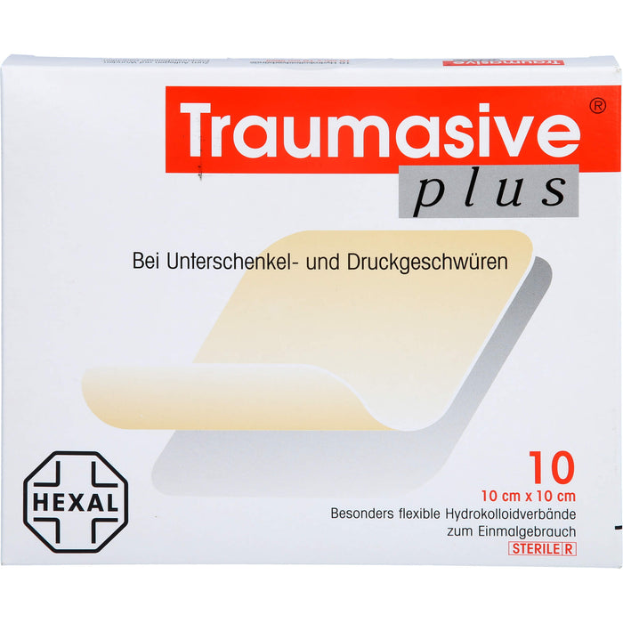 Traumasive plus 10 cm x 10 cm Hydrokolloidverband steril, 10 St. Wundauflagen