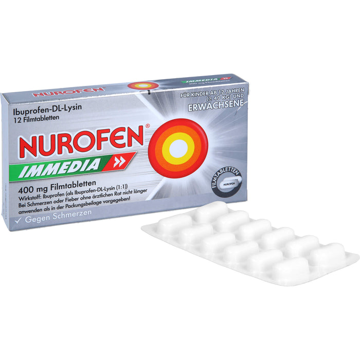 Nurofen Immedia 400 mg Filmtabletten bei Schmerzen, 12 pcs. Tablets