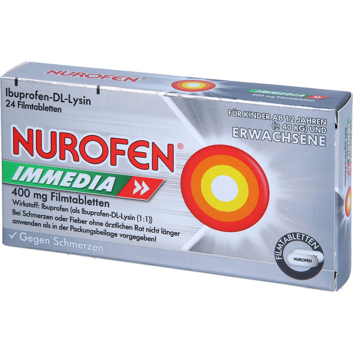 Nurofen Immedia 400 mg Filmtabletten bei Schmerzen, 24 pcs. Tablets