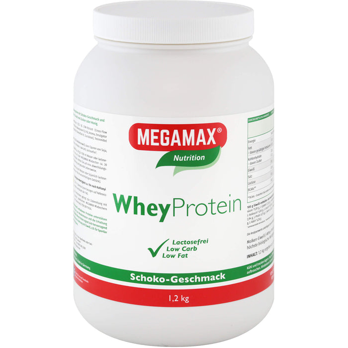 MEGAMAX Nutrition Whey Protein Pulver Schoko-Geschmack, 1200 g Powder