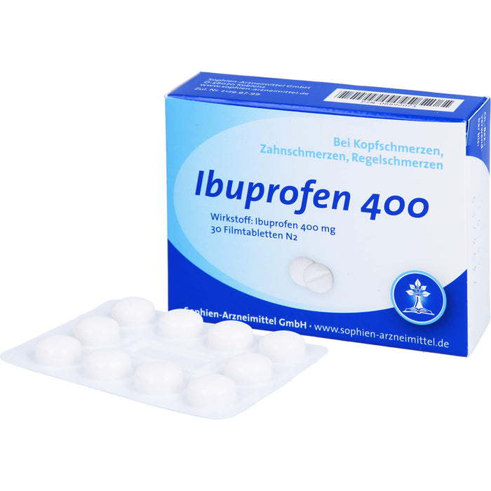 Ibuprofen Sophien 400 Filmtabletten, 30 pc Tablettes