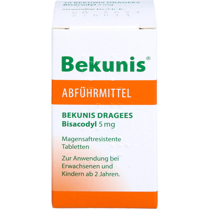 Bekunis Dragees Bisacodyl 5 mg Abführmittel, 10 St. Tabletten