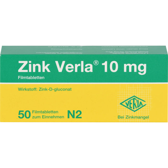 Zink Verla 10 mg Filmtabletten, 50 pcs. Tablets