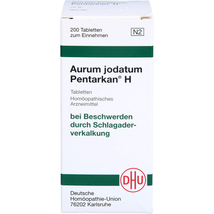 DHU Aurum jodatum Pentarkan H Tabletten bei Beschwerden durch Schlagaderverkalkung, 200 St. Tabletten