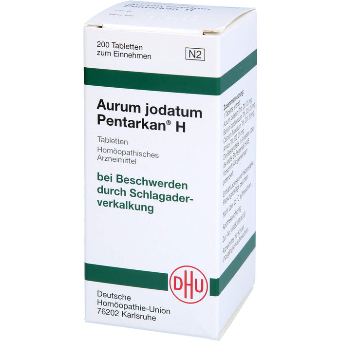 DHU Aurum jodatum Pentarkan H Tabletten bei Beschwerden durch Schlagaderverkalkung, 200 St. Tabletten