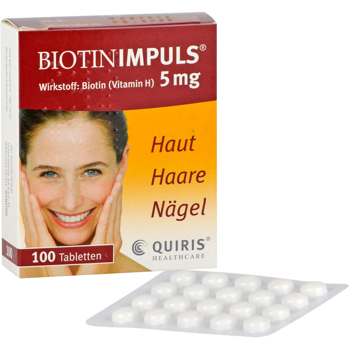 Biotin Impuls 5 mg Tabletten Haut Haare Nägel, 100 pcs. Tablets