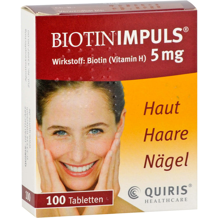 Biotin Impuls 5 mg Tabletten Haut Haare Nägel, 100 pc Tablettes