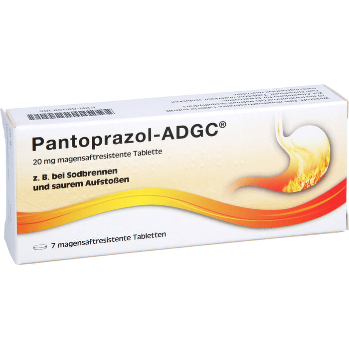 Pantoprazol-ADGC bei Sodbrennen und saurem Aufstoßen Tabletten, 7 pcs. Tablets