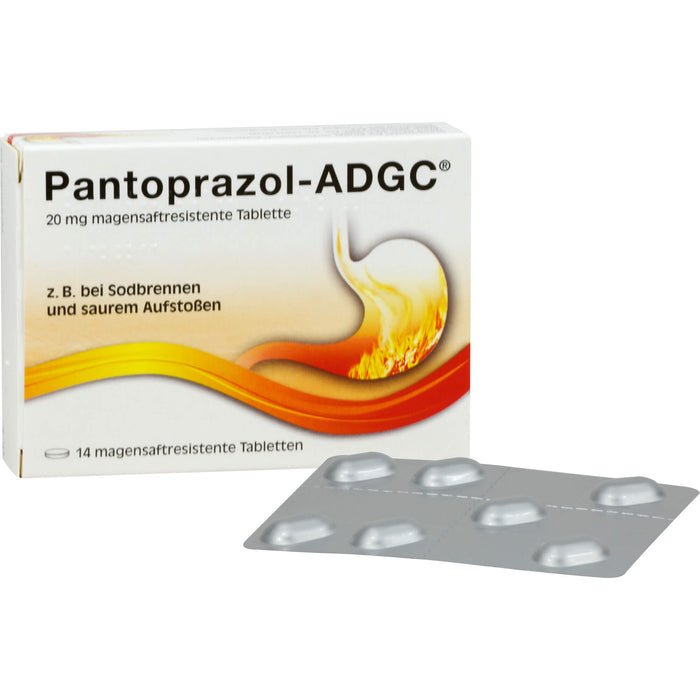 Pantoprazol-ADGC 20 mg Tabletten bei Sodbrennen, 14 pcs. Tablets