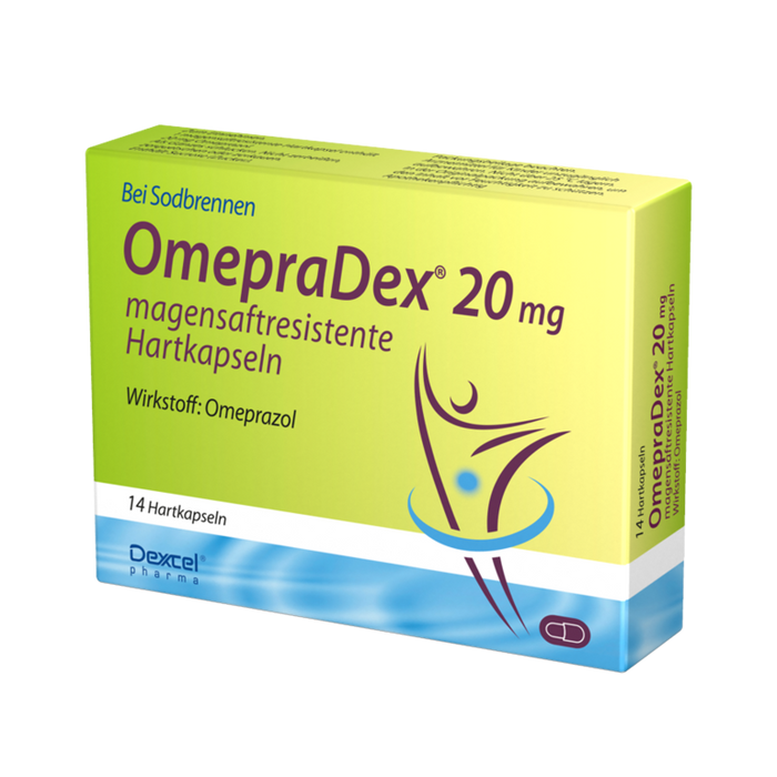 OmepraDex 20 mg Kapseln bei Sodbrennen, 14 pcs. Capsules