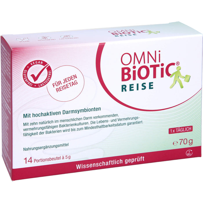 OMNi-BiOTiC Reise mit aktiven und vermehrungsfähigen Darmsymbionten für Reisen, 14 pcs. Sachets