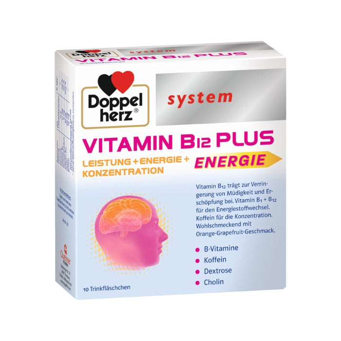 Doppelherz system Vitamin B12 Plus Energie Trinkfläschchen, 10 St. Ampullen