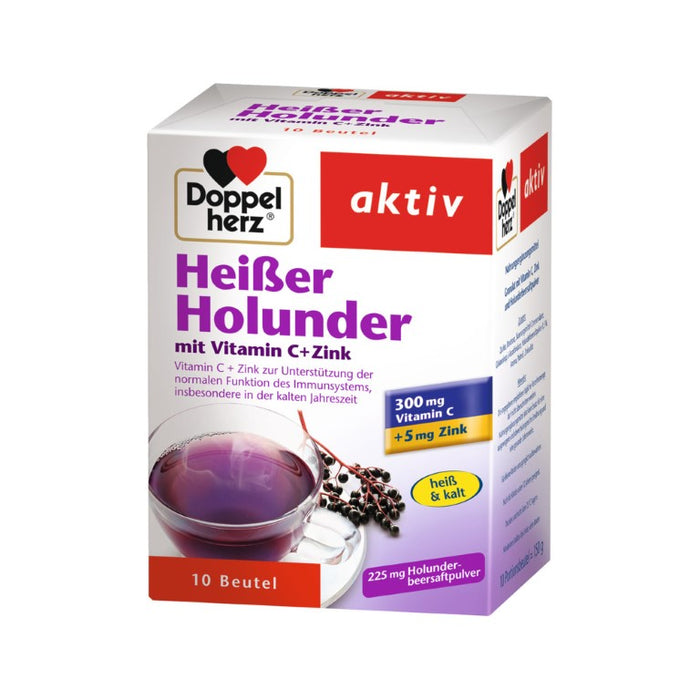 Doppelherz Heißer Holunder mit Vitamin C + Zink Granulat, 10 St. Beutel