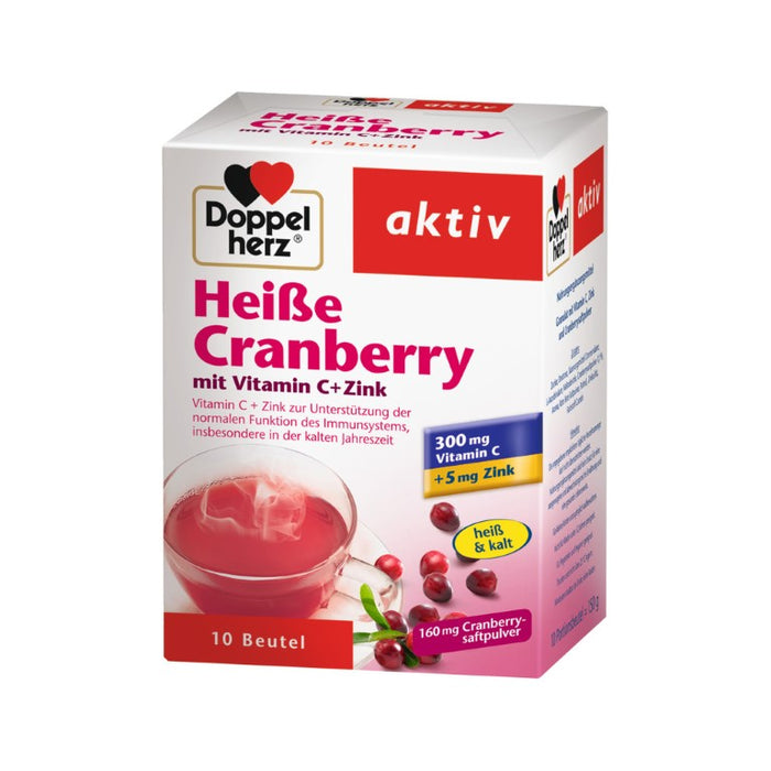 Doppelherz Heiße Cranberry mit Vitamin C + Zink Granulat, 10 pc Sachets