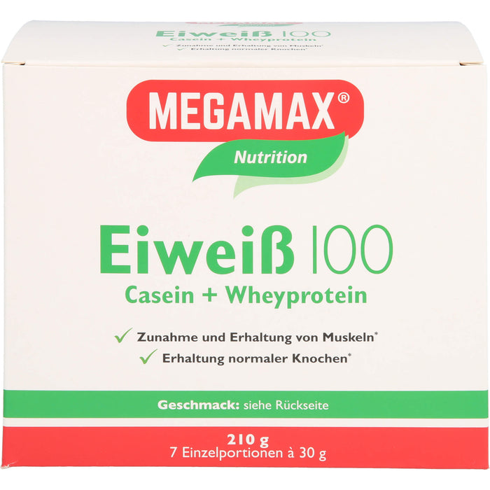 MEGAMAX Basic & Active Eiweiß 100 Pulver Geschmack-Mix, 210 g Poudre