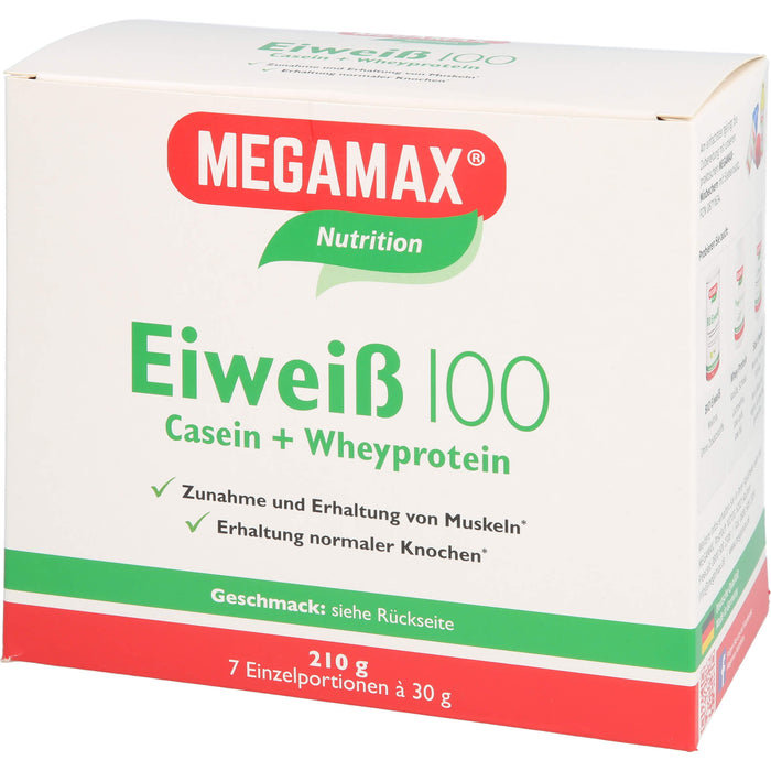 MEGAMAX Basic & Active Eiweiß 100 Pulver Geschmack-Mix, 210 g Powder