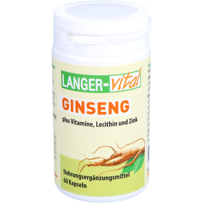 LANGER-vital Ginseng plus Vitamine Lecithin Zink Kapseln, 60 pc Capsules