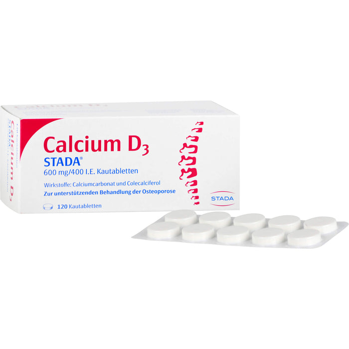 STADA Calcium D3 600 mg/400 I.E. Kautabletten, 120 pcs. Tablets