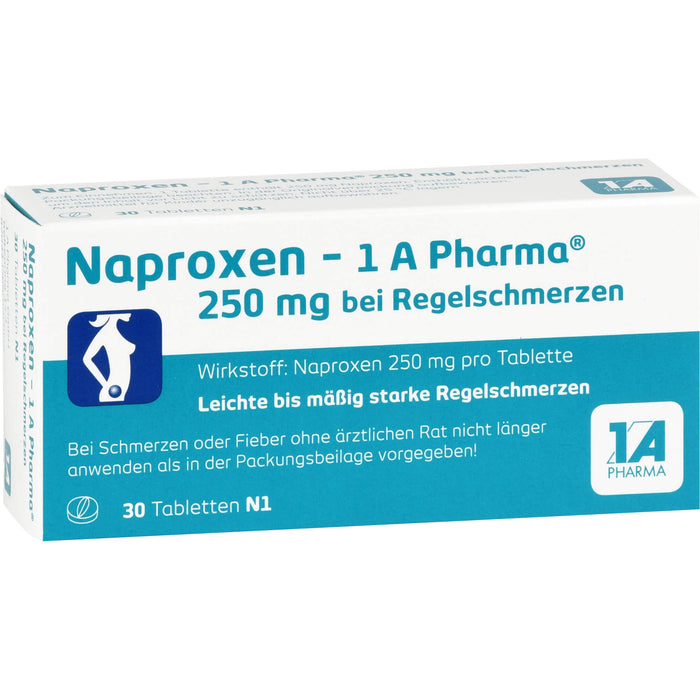 Naproxen - 1 A Pharma 250 mg Tabletten bei Regelschmerzen, 30 pc Tablettes