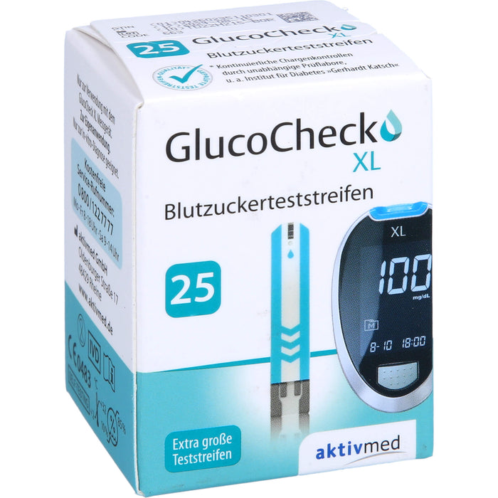 GlucoCheck XL Blutzuckerteststreifen, 25 pcs. Test strips