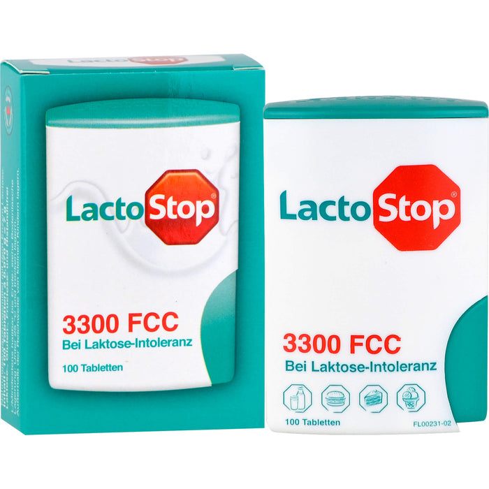 LactoStop 3300 FCC bei Lactose-Intoleranz Tabletten, 100 pc Tablettes