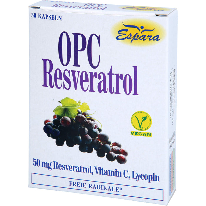 Espara OPC-Resveratrol Kapseln mit Lycopin, Resveratrol und Vitamin C, 30 pcs. Capsules