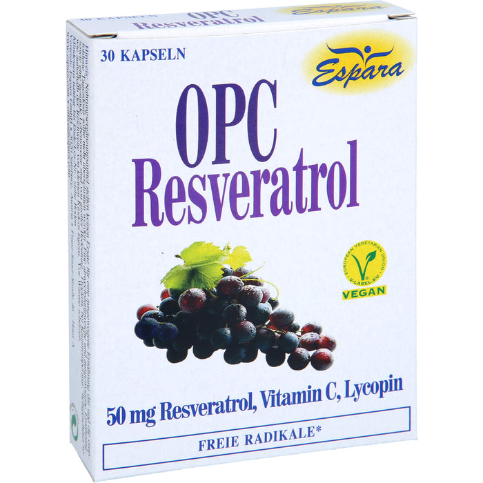 Espara OPC-Resveratrol Kapseln mit Lycopin, Resveratrol und Vitamin C, 30 pc Capsules