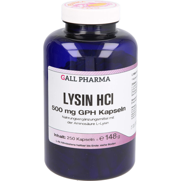 GALL PHARMA Lysin HCl 500 mg GPH Kapseln, 250 pcs. Capsules