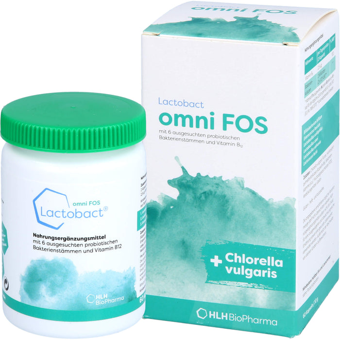 Lactobact omni FOS Kapseln - Die einzigartige Kombination aus der Chlorella vulgaris Alge und Probiotikum, 60 pcs. Capsules