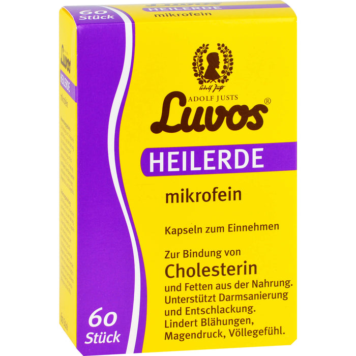 Luvos Heilerde mikrofein Kapseln zur Bindung von Cholesterin, 60 St. Kapseln