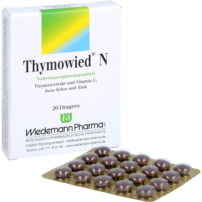 Thymowied N Dragees Thymusextrakt und Vitamin C, Selen und Zink, 20 pc Tablettes