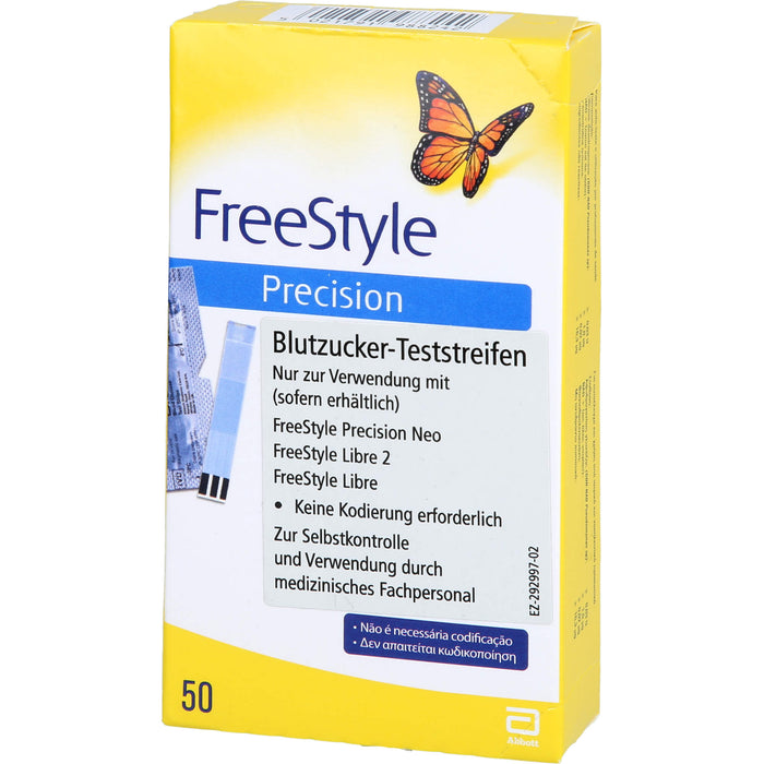 Freestyle Precision Eurim Blutzucker-Teststreifen ohne Codieren, 50 St TTR